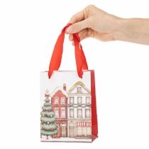 Artikel Julegavepose med huse og juletræ, 16 cm, 2 stk.