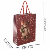 Artikel Gavepose med musemotiv og stjerner til jul, 24 cm, 2 stk.
