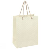 Artikel Gavepose papir gavepose creme 18×10×23cm 1 stk