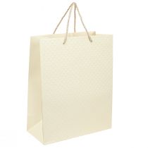 Artikel Gavepose papir gavepose creme 26×12×32cm 1 stk