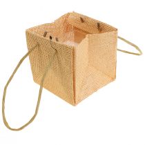Artikel Gaveposer vævet med hanke vanilje orange pink 10,5cm 12 stk
