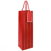 Artikel Gavepose flaskepose papir rødguld 9×12×36cm 1 stk