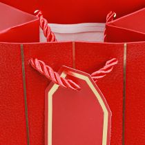 Artikel Gavepose flaskepose papir rødguld 9×12×36cm 1 stk