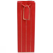 Artikel Gavepose flaskepose papir rødguld 9×12×36cm 1 stk