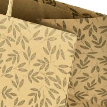 Artikel Gavepose papir naturlige brune blade 20×10×10 cm 6 stk.