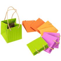 Artikel Gavepose, papirpose med hanke, farverig emballage, 10,5 cm, 8 stk.