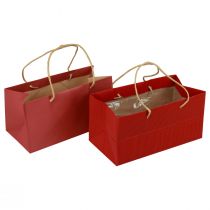 Gaveposer røde papirsposer med hank 24×12×12cm 6stk