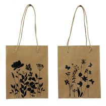 Artikel Gaveposer med hanke papir natursort 12×15cm 6 stk