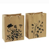 Artikel Gaveposer med hanke papir natursort 12×15cm 6 stk