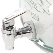Artikel Drikkedispenser i glas med tappehane og 4 drikkeglas, H25,5 cm