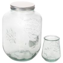 Artikel Drikkedispenser i glas med tappehane og 4 drikkeglas, H25,5 cm