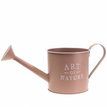 Artikel Vintage dekorativ urtepotte/vandkande, antik rosa zink, Ø16,5 cm H17 cm