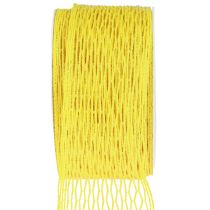 Nettape, gittertape, dekorative tape, gul, trådforstærket, 50 mm, 10 m