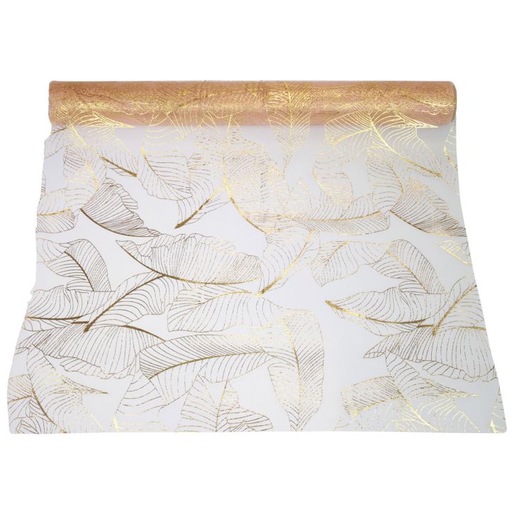 Artikel Bordløber efterår bordløber bladdekoration orange guld 48x450cm