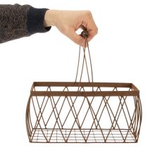 Artikel Trådkurv, metal, rustlook, 28x13,5x14 cm, 2 stk.