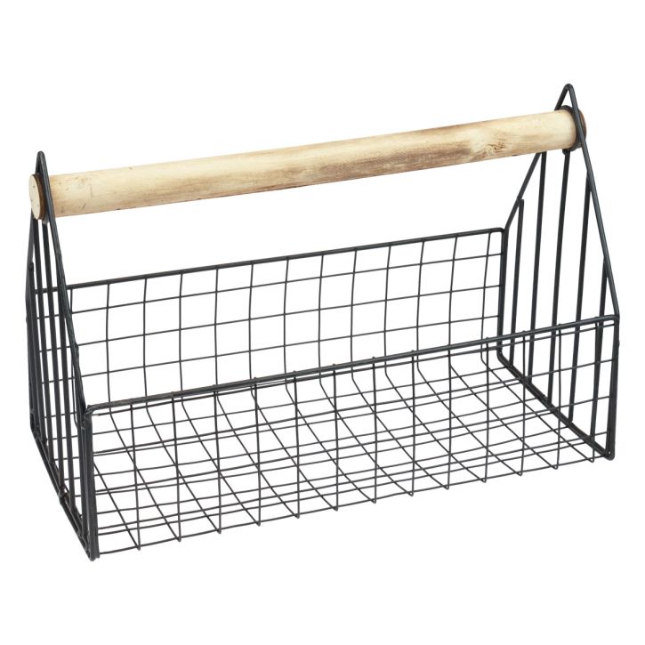 Trådkurv mesh kurv plantekurv metal sort 35x18x22,5cm
