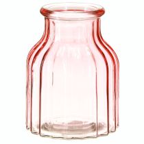 Artikel Glas blomstervase retro pink tonet Ø11cm H14,5cm 2stk