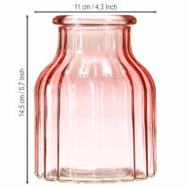 Artikel Glas blomstervase retro pink tonet Ø11cm H14,5cm 2stk