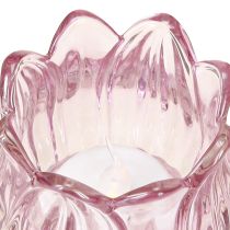 Artikel Glas fyrfadsstage fyrfadslys glas tulipan lilla Ø7cm H7cm 2stk