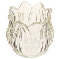 Artikel Glas fyrfadsstage tulipan fyrfadslys glas klar Ø7cm H7cm 2stk