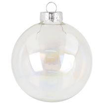 Artikel Glasjulekugler, iriserende klare, 7,5 cm, 12 stk.
