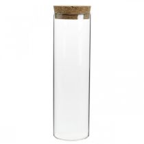 Glas med kork låg Glascylinder med kork Klar Ø6cm H21cm