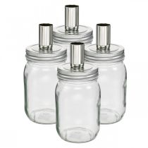 Artikel Dekorationsglas med lysestage lysdekoration Ø8cm H17,5cm 4 stk