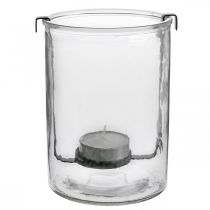 Artikel Lanterneglas med fyrfadsstage sort metal Ø13,5×H20cm