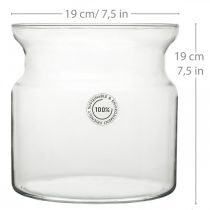 Artikel Blomstervase glas klar dekorativ glasvase Ø19cm H19cm