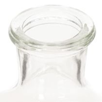 Artikel Glasflaske med mønster, cylindrisk, klar, dekorativ vase, 15 cm, 6 stk.