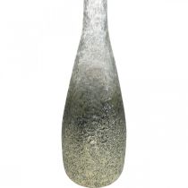 Artikel Tofarvet glasvase, borddekoration af ægte glas klart, sølv H40cm
