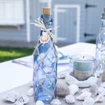 Artikel Glasflaske maritime blå flasker med LED H28cm 2stk