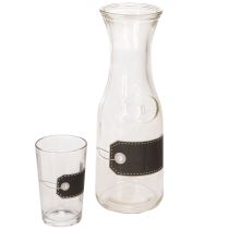 Artikel Glaskaraffel H27cm med 4 glas H11cm
