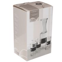 Artikel Glaskaraffel H27cm med 4 glas H11cm