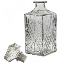 Glaskaraffel, glasflaske med prop, karaffelglas H24cm