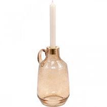 Lysestage Glas Lys Lysebrunt Glas Deco H22cm