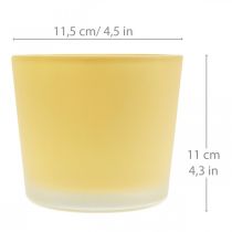 Glasurtepotte gul dekorativ glasbalje Ø11,5cm H11cm