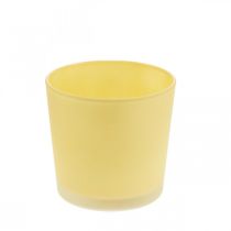 Glasurtepotte gul dekorativ glasbalje Ø11,5cm H11cm