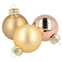 Artikel Glaskugler Julekugler glas guld rose Ø4cm 24 stk