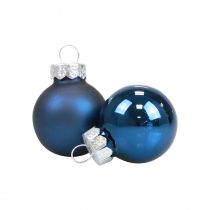 Mini julekugler glas blå glaskugler Ø2,5cm 20stk