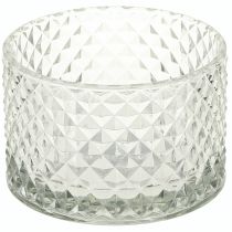 Artikel Glasskål fyrfadsstage retro diamant klar Ø10,5cm 2stk