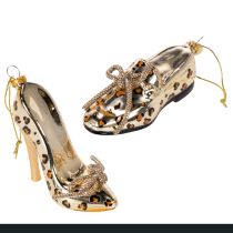 Artikel Glassko-juletræspynt med leopardprint 13 cm 2 stk.
