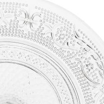 Artikel Glasplade på fod Flad glasskål med klart mønster Ø15cm