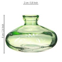 Artikel Glasvase løgformet grøn minivaser glas Ø9cm H6cm 6 stk