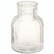 Artikel Glasvase blomstervase glasriller retro klar Ø13,5cm H20cm