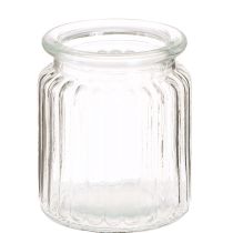 Artikel Glasvase klar ribbet glas dekorativ vase Ø8cm H9cm 6 stk