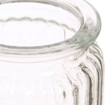 Artikel Glasvase klar ribbet glas dekorativ vase Ø8cm H9cm 6 stk