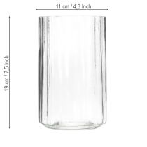 Artikel Vase med unik stribet struktur, moderne design, 19 cm