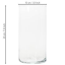 Artikel Høj glasvase, simpel glascylinder som blomstervase eller dekorativt glas, 20 cm