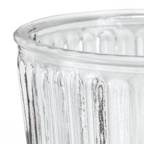 Artikel Glasvase med fod dekorativ riflet glaskop Ø13cm H19cm